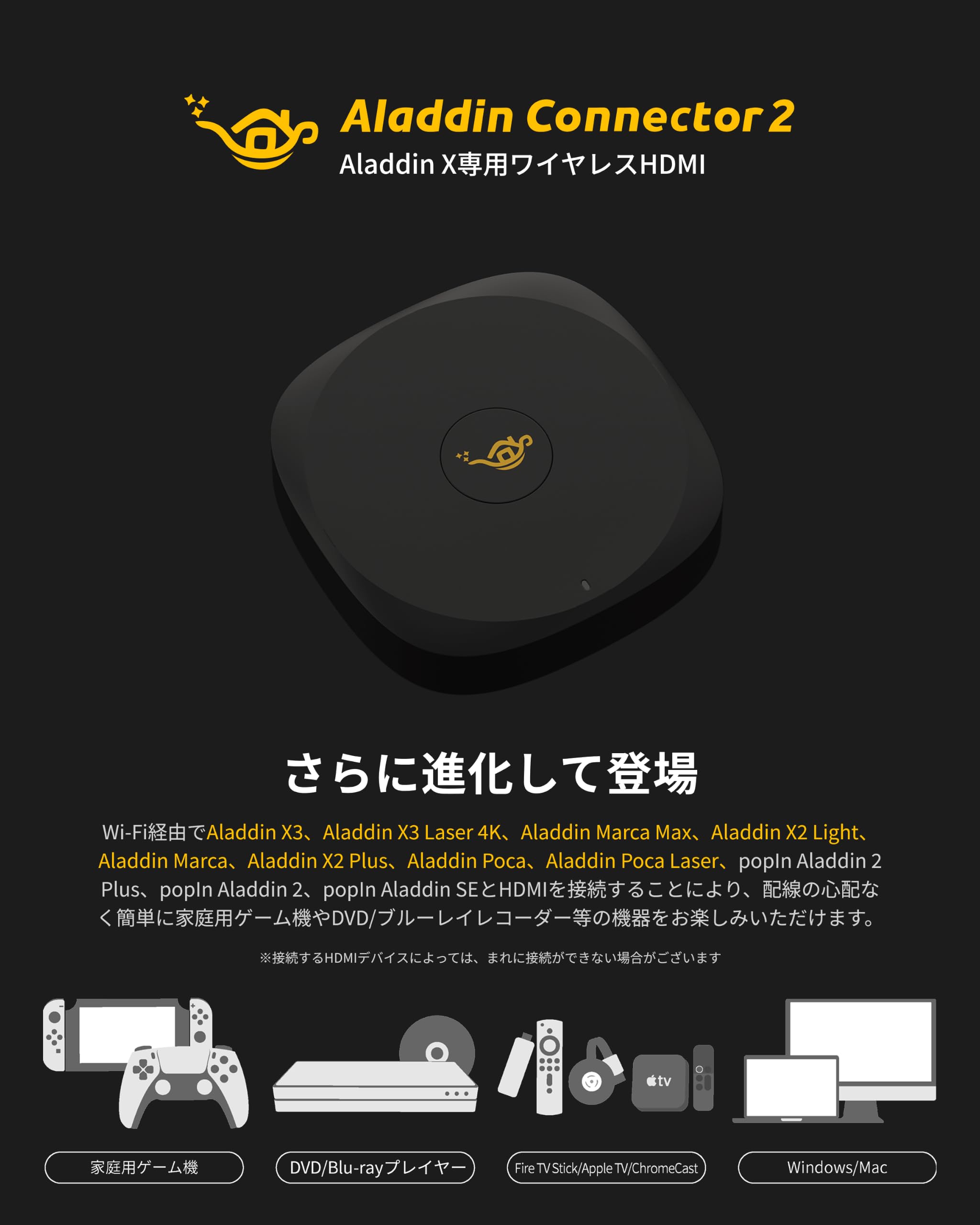 Amazon.co.jp: ワイヤレスHDMI AladdinX Connector 2 アラジン